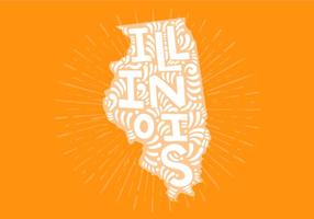 Illinois State Lettering vector