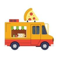 pizza foodtruck vector