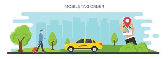 mobiel taxi bestellen vector