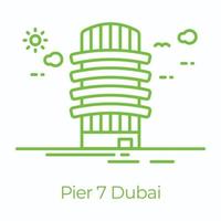 pier 7 Dubai vector