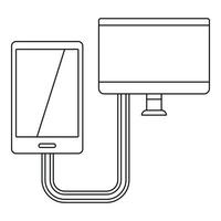 verbinding telefoon icoon, schets stijl vector