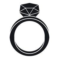 bruiloft ring icoon, gemakkelijk stijl vector