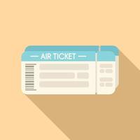 toerist lucht ticket icoon vlak vector. vlieg reis vector