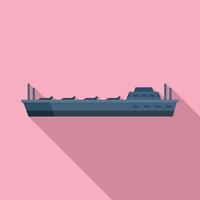 vliegtuig vervoerder icoon vlak vector. marine schip vector