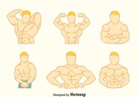 Handgetekende Body Building Vectors