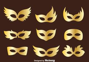 Gouden Maskerade Masker Collectie Vector