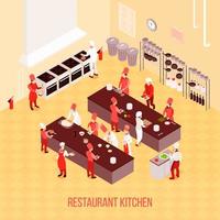 isometrische restaurantkeuken vector