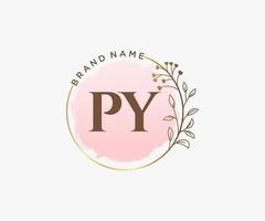 eerste py vrouwelijk logo. bruikbaar voor natuur, salon, spa, kunstmatig en schoonheid logo's. vlak vector logo ontwerp sjabloon element.
