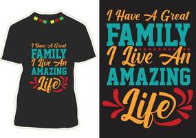 gelukkig familie citaten t-shirt ontwerp vector