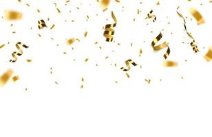 gouden confetti geïsoleerd. feestelijk achtergrond. vector