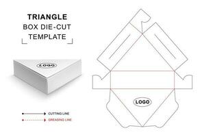 driehoekig verpakking doos dood gaan besnoeiing sjabloon vector