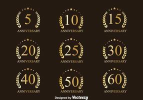 Gouden anniversary badge collectie vectoren