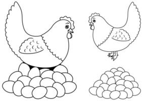 kip en eieren lijn kunst vector