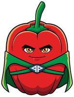 peper superheld mascotte vector