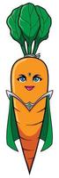 wortel superheld mascotte vector