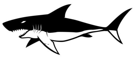 haai symbool Aan wit vector