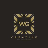 wg eerste brief luxe ornament monogram logo sjabloon vector