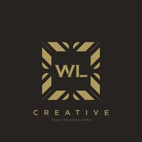 wl eerste brief luxe ornament monogram logo sjabloon vector