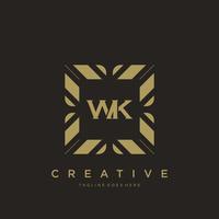 wk eerste brief luxe ornament monogram logo sjabloon vector