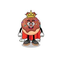 mascotte illustratie van donuts koning vector