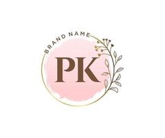 eerste pk vrouwelijk logo. bruikbaar voor natuur, salon, spa, kunstmatig en schoonheid logo's. vlak vector logo ontwerp sjabloon element.