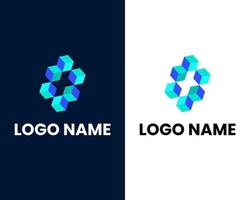 brief s met doos modern bedrijf logo ontwerp sjabloon vector