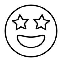 superster emoticon met sterrenhemel ogen icoon vector ster emoji teken voor grafisch ontwerp, logo, website, sociaal media, mobiel app, ui illustratio