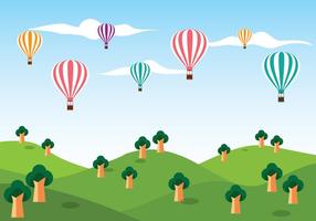 Hot Air Balloon Vector Achtergrond