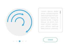 circulaire pijlen tabel ui element sjabloon. bewerkbare geïsoleerd vector dashboard onderdeel. vlak gebruiker koppel. zichtbaar gegevens presentatie. web ontwerp widget voor mobiel toepassing met licht thema