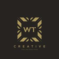 wt eerste brief luxe ornament monogram logo sjabloon vector