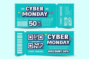 cyber maandag tegoedbon of coupon ontwerp sjabloon is gemakkelijk naar aanpassen vector