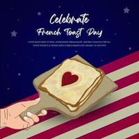 gelukkig Frans geroosterd brood dag, vieren nationaal Frans geroosterd brood dag, november 28 achtergrond vector ontwerp