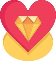 diamant liefde hart bruiloft vlak kleur icoon vector icoon banier sjabloon