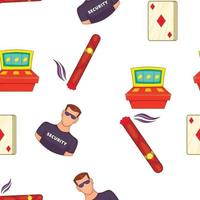 casino- en gokpatroon, cartoonstijl vector