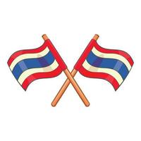 vlaggen van Thailand icoon, tekenfilm stijl vector