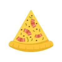 gebakken pizza plak icoon vlak geïsoleerd vector