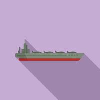 top vliegtuig vervoerder icoon vlak vector. marine schip vector