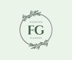 fg initialen brief bruiloft monogram logos verzameling, hand- getrokken modern minimalistisch en bloemen Sjablonen voor uitnodiging kaarten, opslaan de datum, elegant identiteit voor restaurant, boetiek, cafe in vector