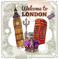 Londen schets poster vector