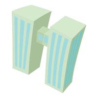 dubbele gebouw icoon, tekenfilm stijl vector