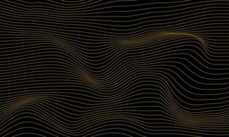goud lijn golven Aan zwart achtergrond, abstract achtergrond vector ontwerp