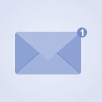 e-mail envelop met Open blanco. geïsoleerd Aan blauw achtergrond. illustratie voor e-mail nieuwsbrieven en de web vector