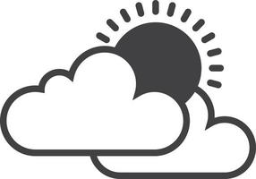 zon en wolken illustratie in minimaal stijl vector