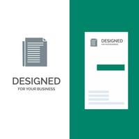 document Notitie verslag doen van papier grijs logo ontwerp en bedrijf kaart sjabloon vector