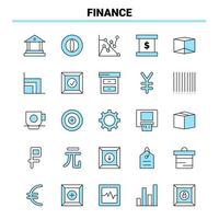 25 financiën zwart en blauw icoon set. creatief icoon ontwerp en logo sjabloon vector