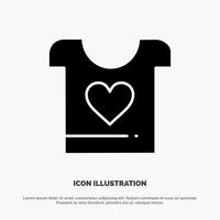 kleren liefde hart bruiloft solide glyph icoon vector