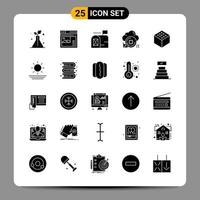 25 zwart icoon pak glyph symbolen tekens voor snel reagerend ontwerpen Aan wit achtergrond. 25 pictogrammen set. vector