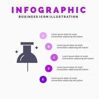 plaats navigatie pin solide icoon infographics 5 stappen presentatie achtergrond vector