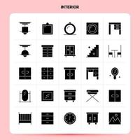 solide 25 interieur icoon reeks vector glyph stijl ontwerp zwart pictogrammen reeks web en mobiel bedrijf ideeën ontwerp vector illustratie