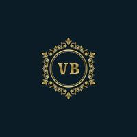 brief vb logo met luxe goud sjabloon. elegantie logo vector sjabloon.